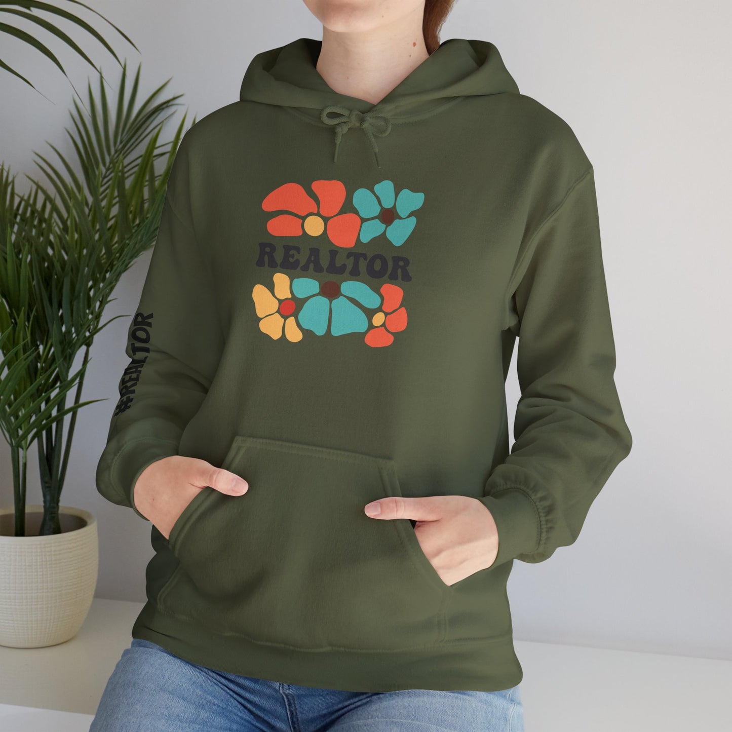 🌸 Floral REALTOR Hoodie – Bold, Bright, and Ready to Close