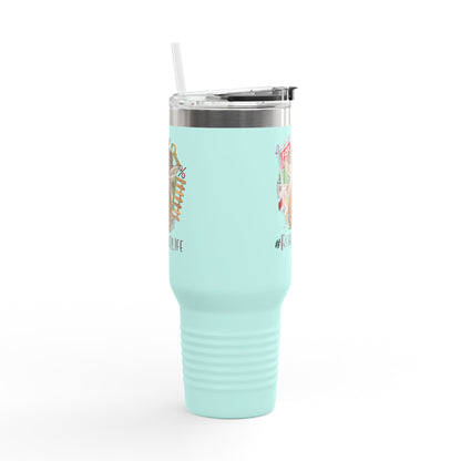 #RealtorLife Messy Bun Tumbler – 40 oz Stainless Steel Mug with Real Estate Illustration