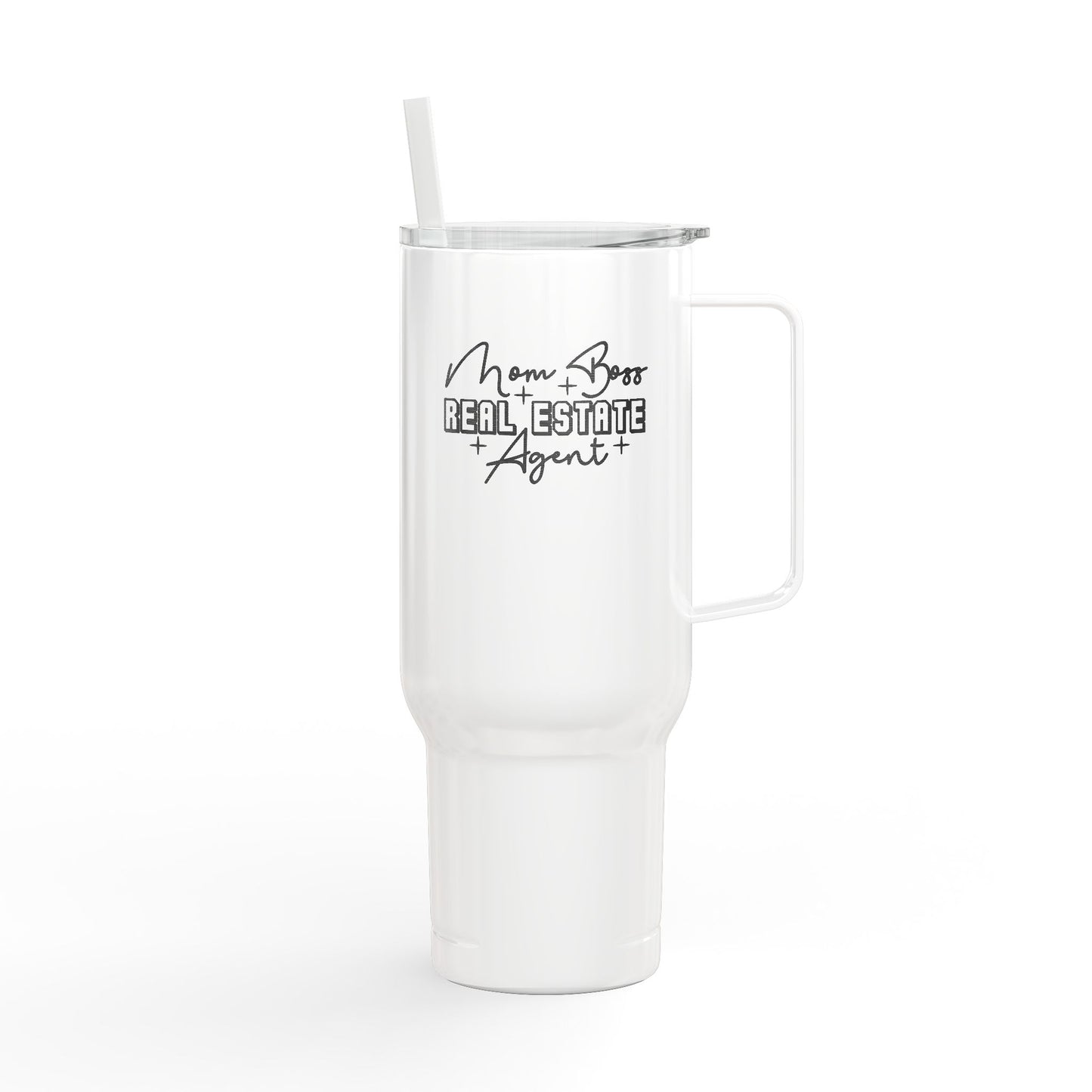 Mom Boss Real Estate Agent Tumbler – 40 oz Stainless Steel Mug for Realtor Moms