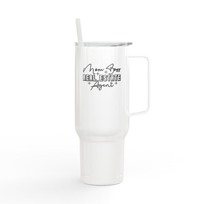 Mom Boss Real Estate Agent Tumbler – 40 oz Stainless Steel Mug for Realtor Moms