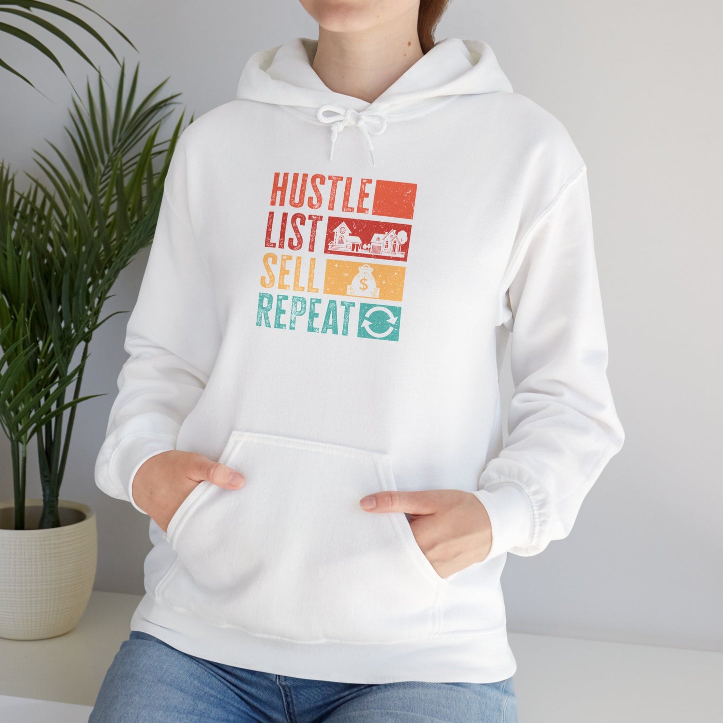 🏡 Hustle, List, Sell, Repeat Hoodie – Because Real Estate Never Sleeps! 🏡