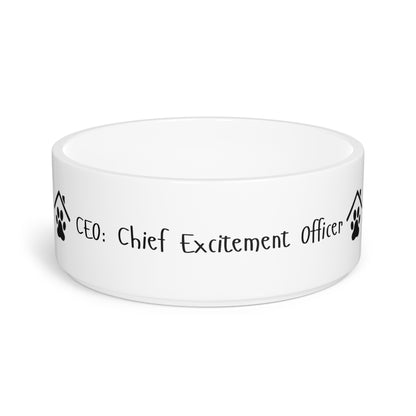 Chief Excitement Officer – Funny Dog Bowl for the Real Office VIP