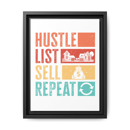 📈 "Hustle, List, Sell, Repeat" Wall Art – Because Your Commission Check Needs a Reminder! 💰