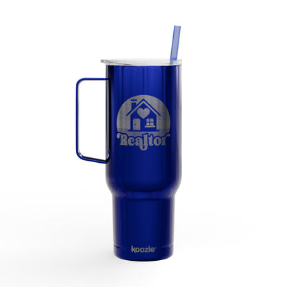 Heart & Home Realtor Tumbler – 40 oz White Stainless Steel Mug for Real Estate Agents