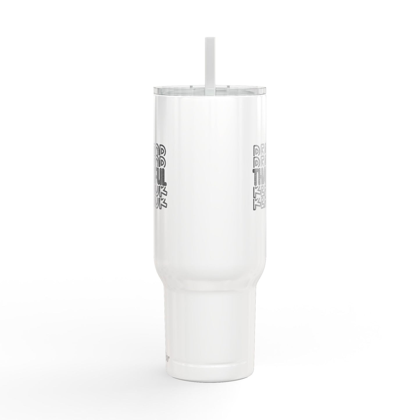 Thankful Realtor Tumbler – 40 oz White Stainless Steel Mug with Stacked Text Design