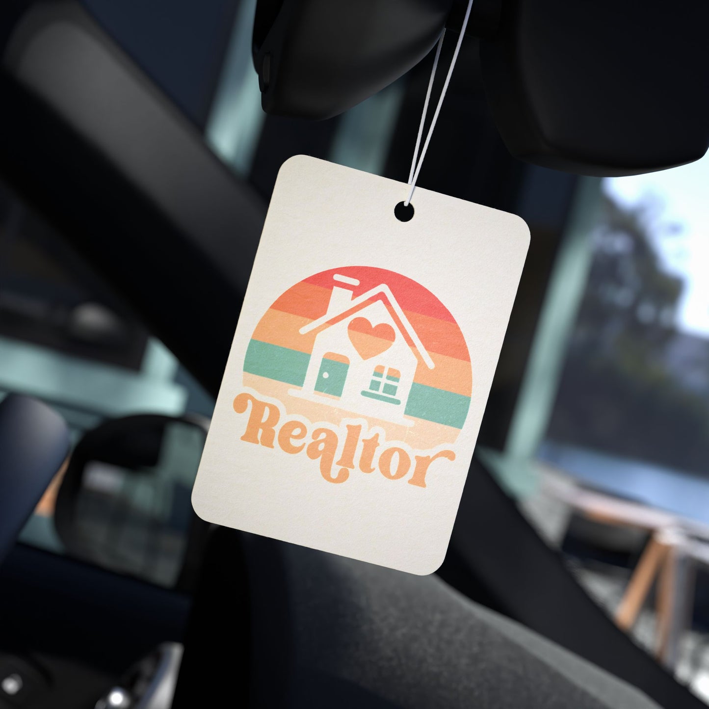 🌞 “Realtor with Heart” Retro Air Freshener – The Scent of Sold 🧡