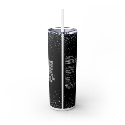 Realtor Nutrition Facts Tumbler – 20 oz Stainless Steel Mug with  Bold Quote