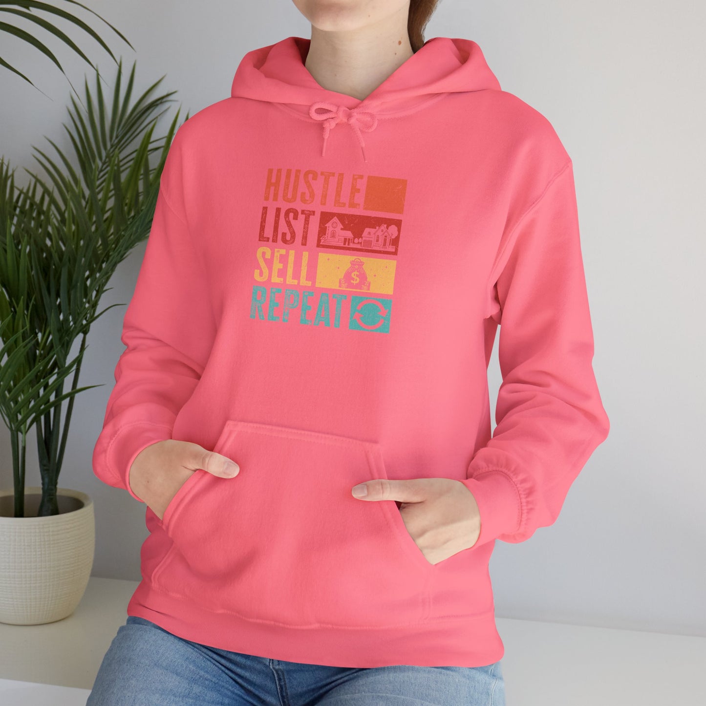 🏡 Hustle, List, Sell, Repeat Hoodie – Because Real Estate Never Sleeps! 🏡