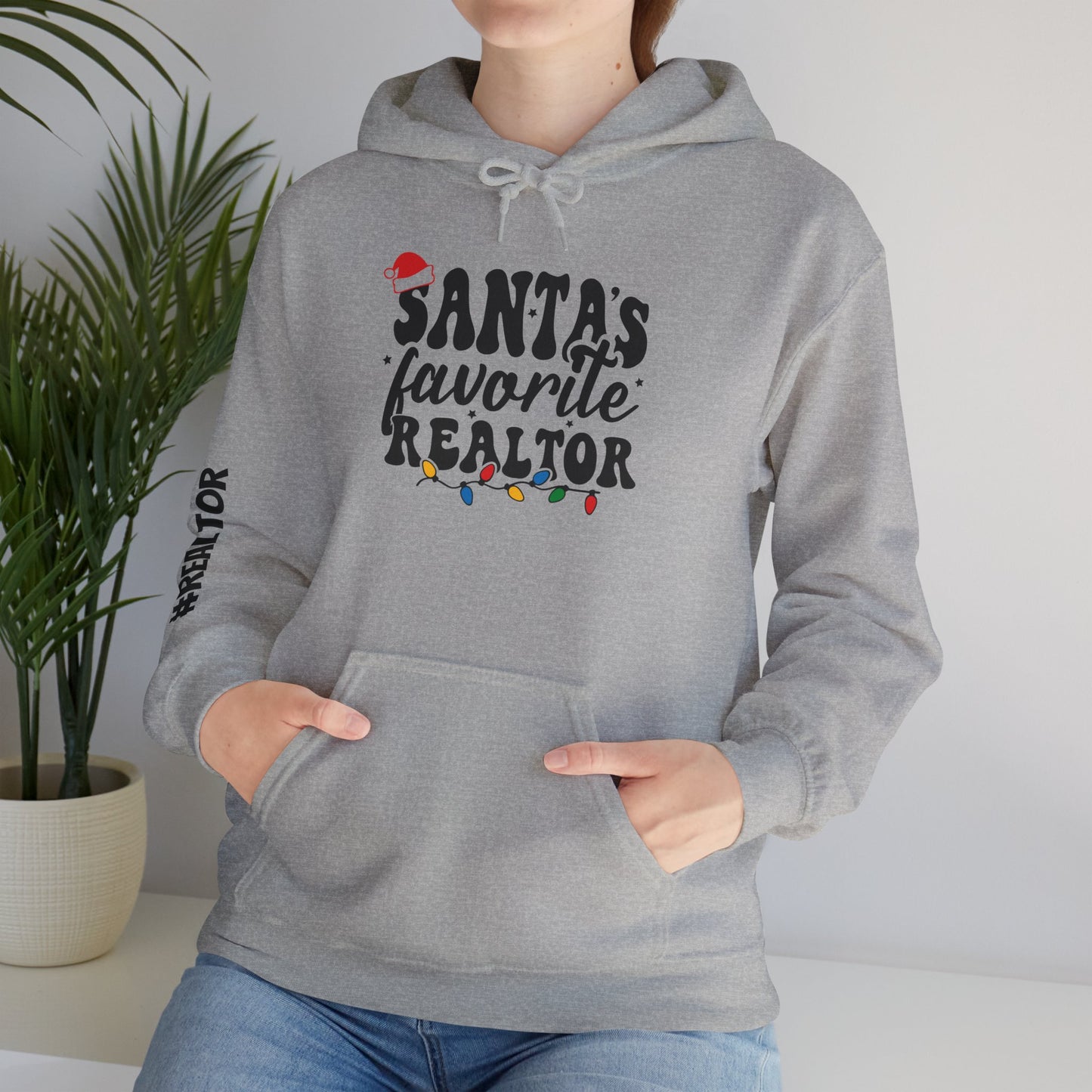🎄 Santa’s Favorite Realtor Hoodie – Light It Up and List It!