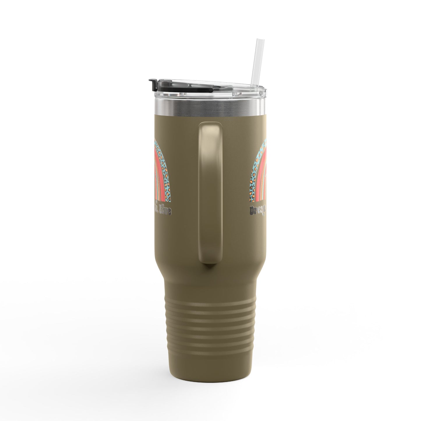 Dream. Move. Live. Tumbler – 40 oz Stainless Steel Mug with Rainbow Realtor Design