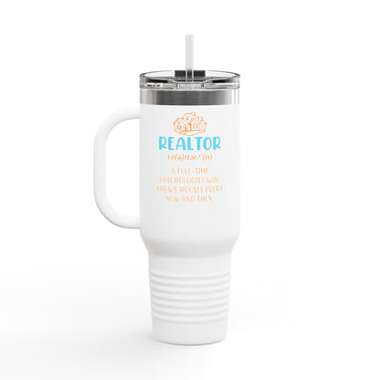 Realtor (n.): Full-Time Therapist. Occasional House Shower. – 40oz Tumbler 🧠🏘️☕