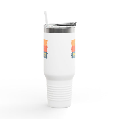 Wife. Mom. Realtor. Tumbler – 40 oz Stainless Steel Mug with Colorful Stripe Design