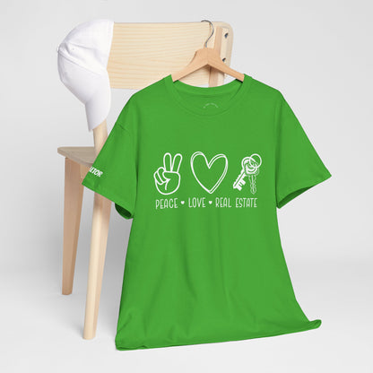 Peace • Love • Real Estate Tee – Keys, Calm & Closing Vibes ✌️❤️🔑