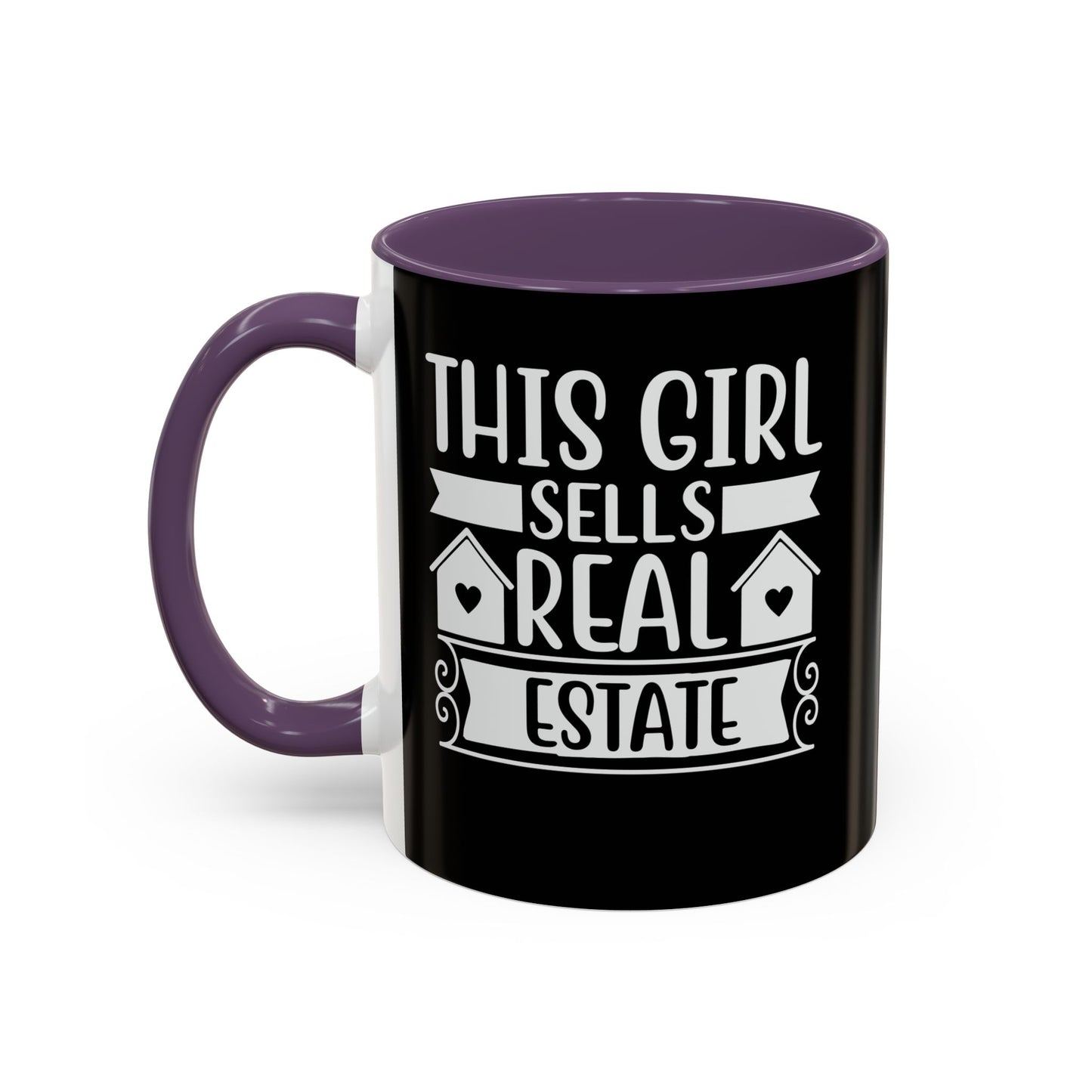 This Girl Sells Real Estate Realtor Accent Coffee Mug (11, 15oz)