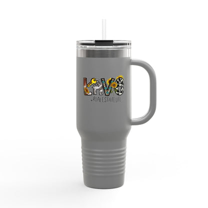 LOVE #RealEstateLife Tumbler – 40 oz Stainless Steel Mug with Colorful Realtor Design