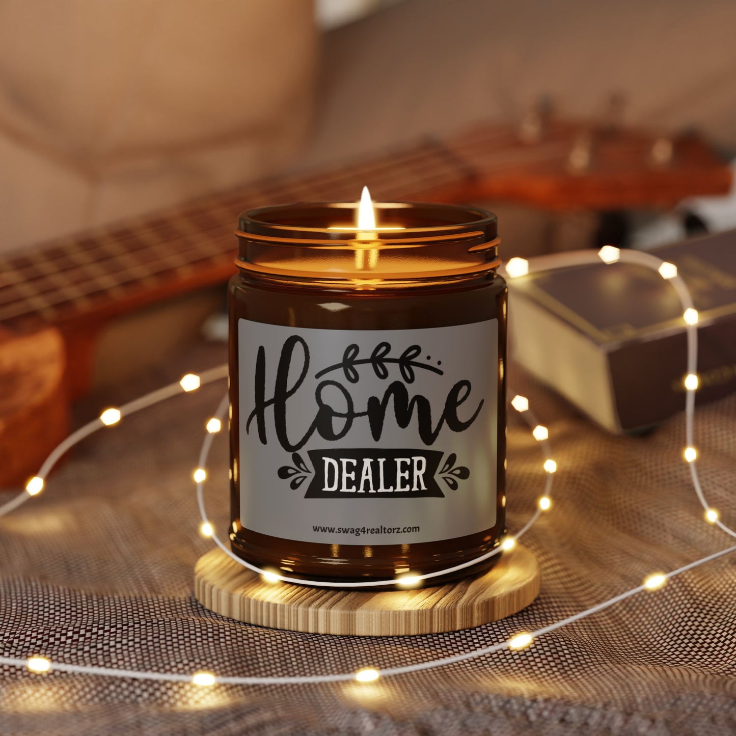 Home Dealer Realtor Scented Soy Candle (Multi-Size, Amber Jar)