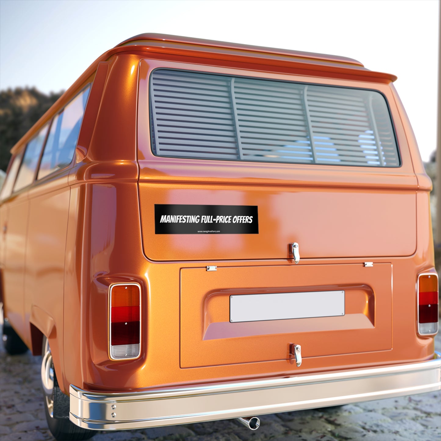 ✨ Manifesting Full-Price Offers Bumper Sticker – Because This Car Runs on Confidence & Comps 🚘📈