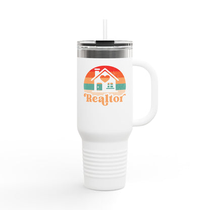 Realtor Retro Heart & Home Tumbler – 40 oz Stainless Steel Mug