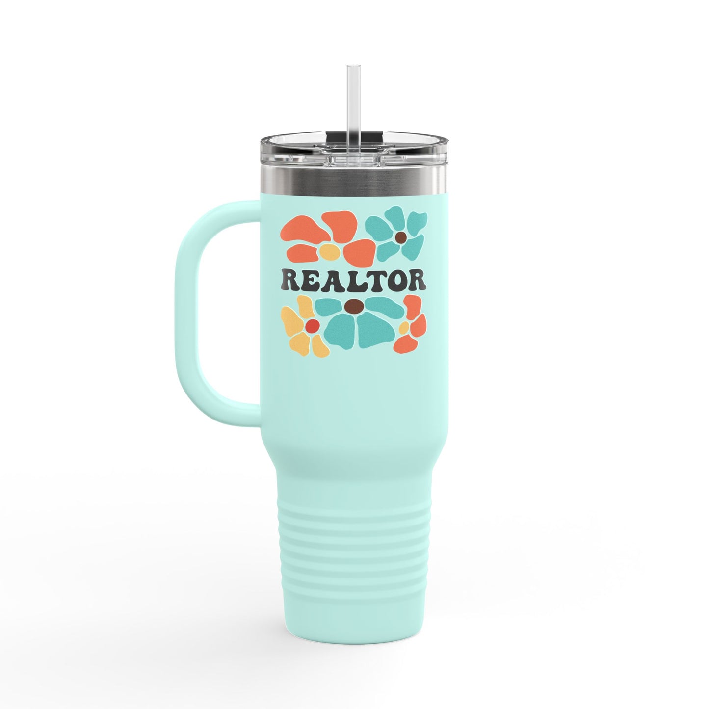Colorful Floral Realtor 40oz Tumbler – Real Estate with a Pop of Personality 🌼☕💪