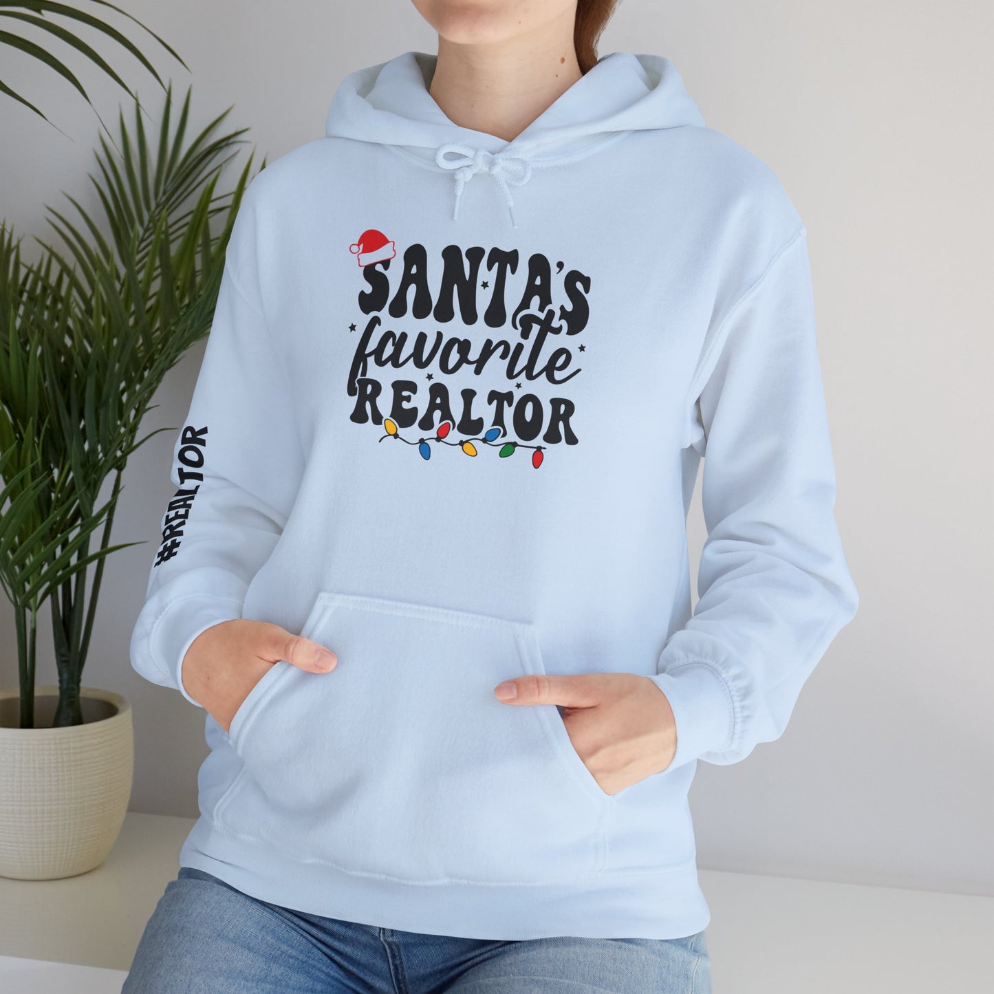 🎄 Santa’s Favorite Realtor Hoodie – Light It Up and List It!