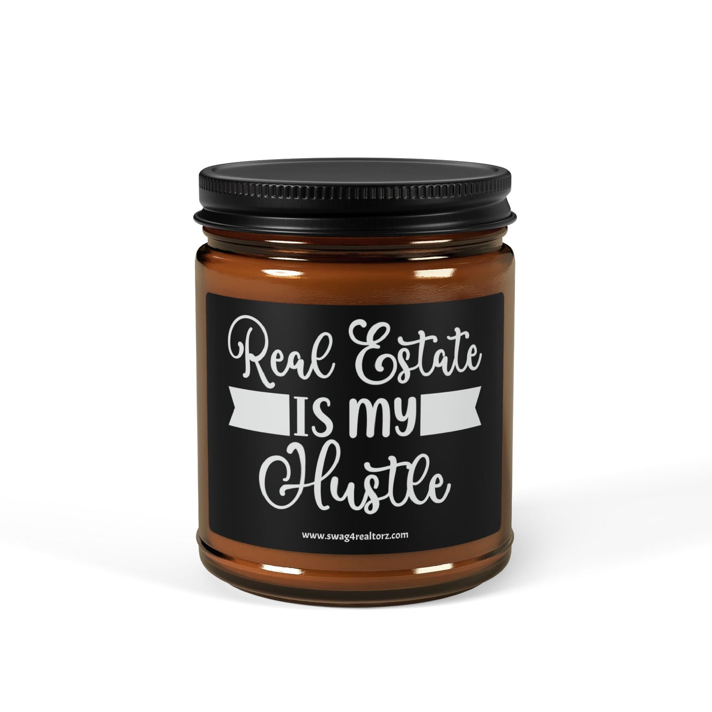 Real Estate Is My Hustle Realtor Scented Soy Candle (Multi-Size, Amber Jar)
