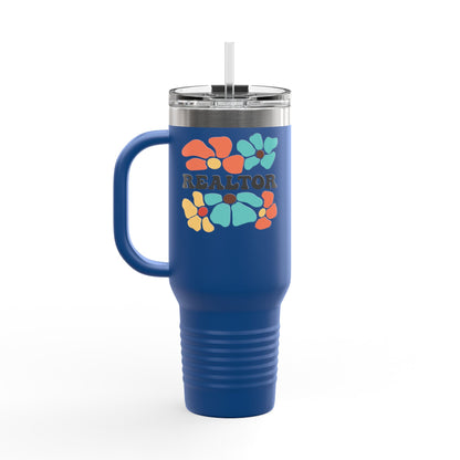 Colorful Floral Realtor 40oz Tumbler – Real Estate with a Pop of Personality 🌼☕💪
