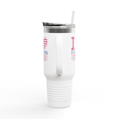 I Love USA & Real Estate Tumbler – 40 oz Stainless Steel Mug with Patriotic Design
