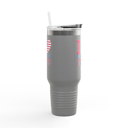 I Love USA & Real Estate Tumbler – 40 oz Stainless Steel Mug with Patriotic Design