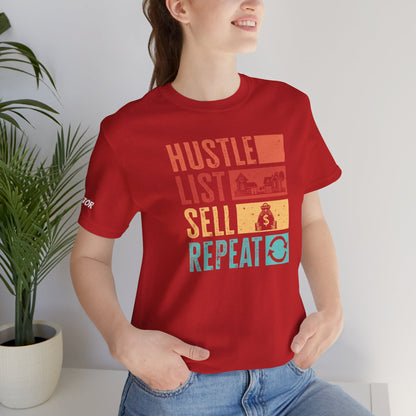 🏡 Hustle. List. Sell. Repeat. – The Official Realtor Mantra Tee! 🏡