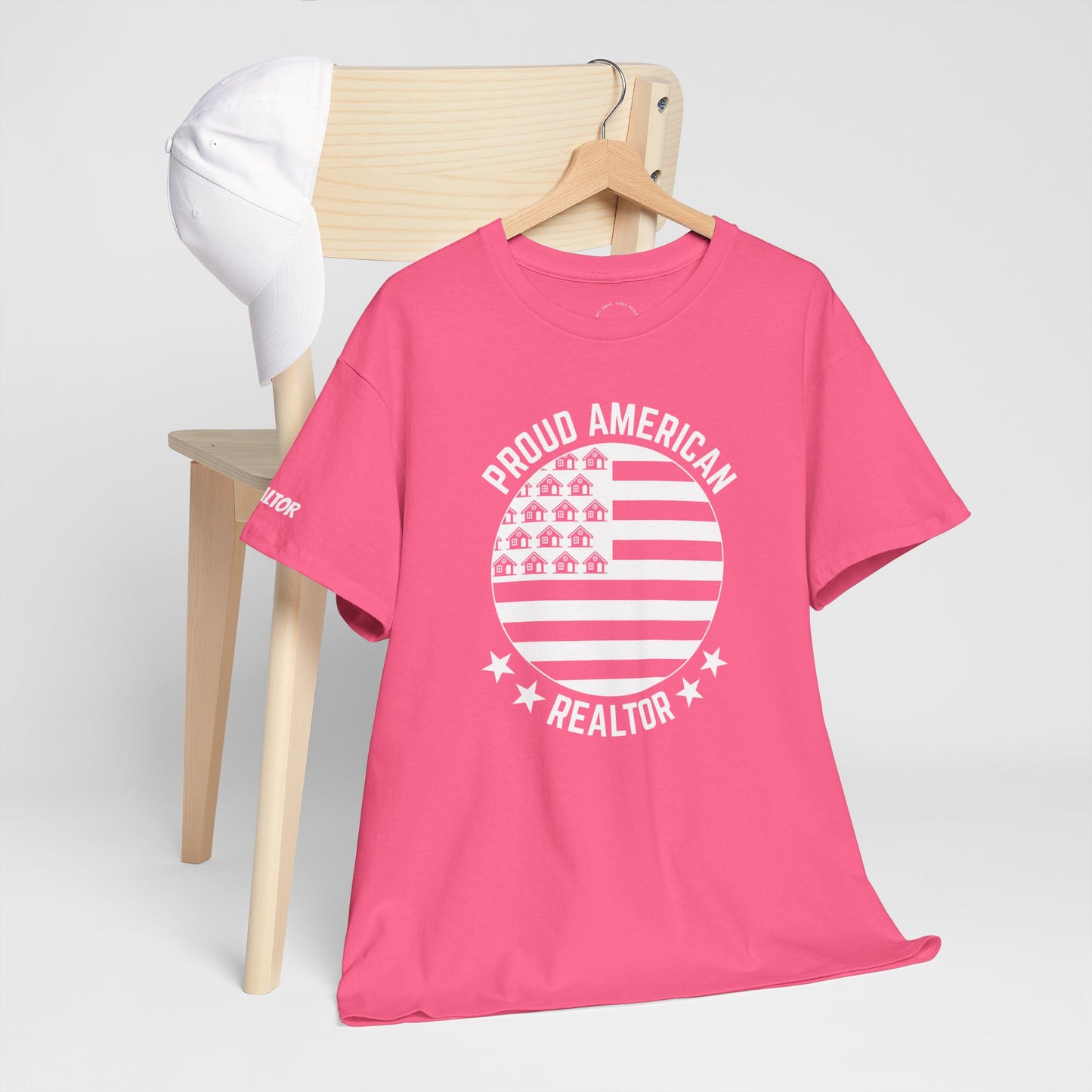 Proud American Realtor Tee – Stars, Stripes & Sold Signs