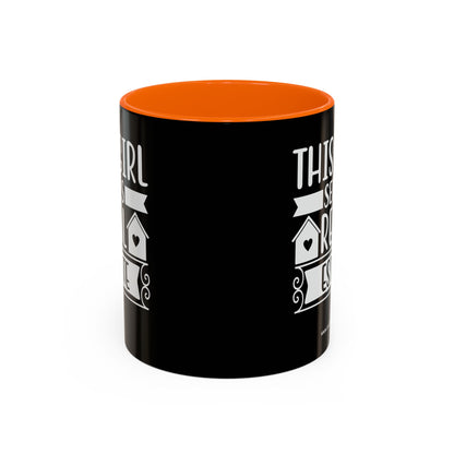 This Girl Sells Real Estate Realtor Accent Coffee Mug (11, 15oz)