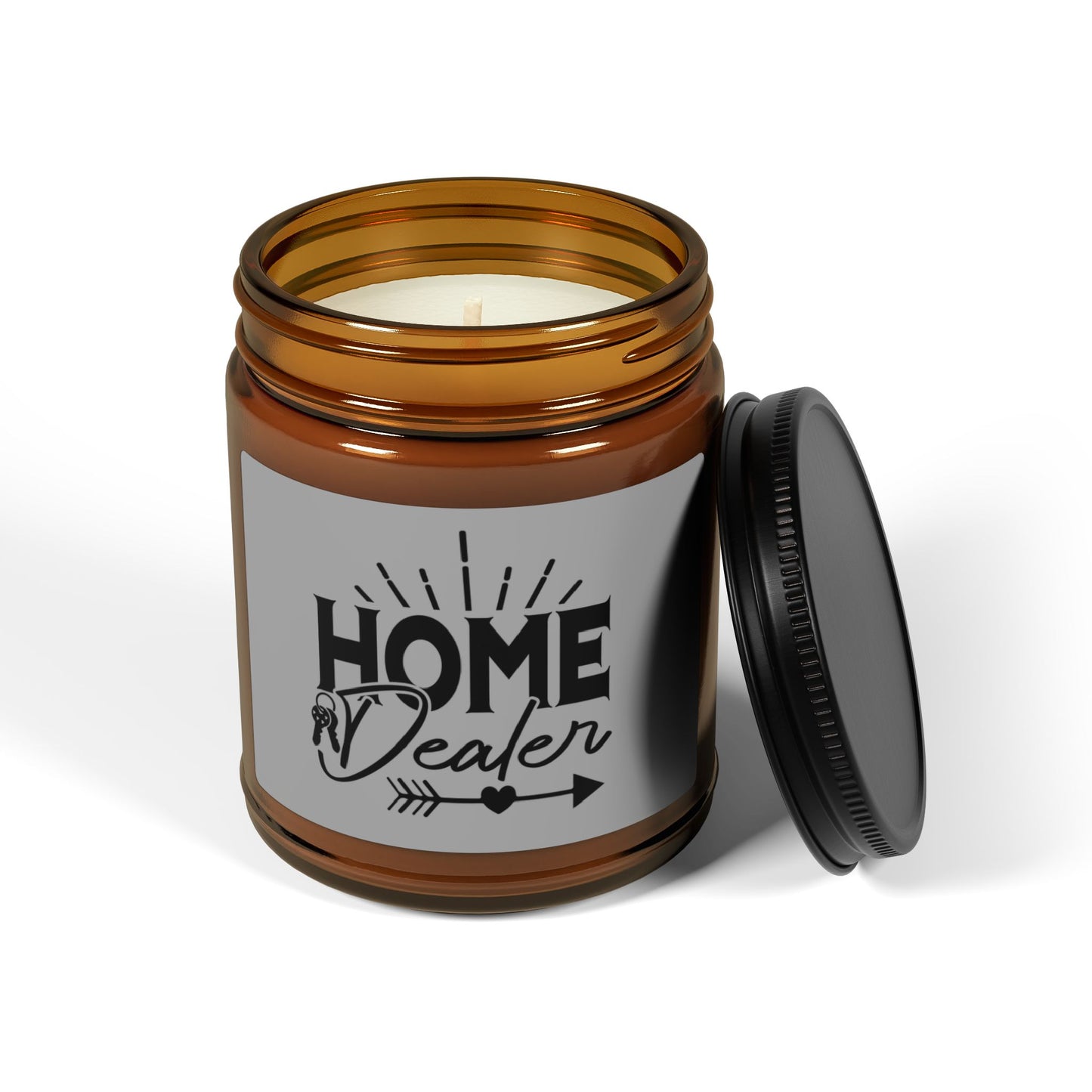 Home Dealer Realtor Scented Soy Candle (Multi-Size, Amber Jar)