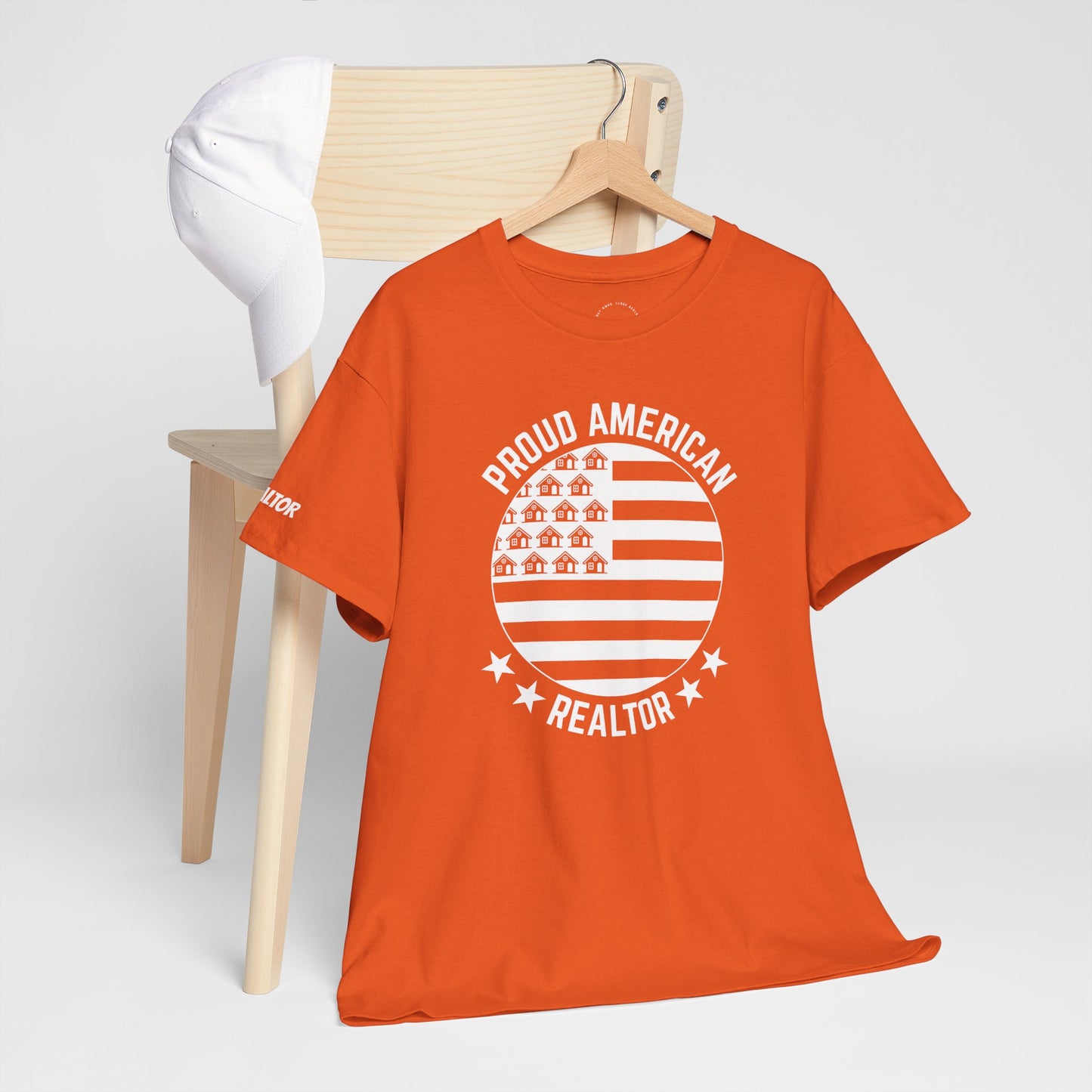 Proud American Realtor Tee – Stars, Stripes & Sold Signs
