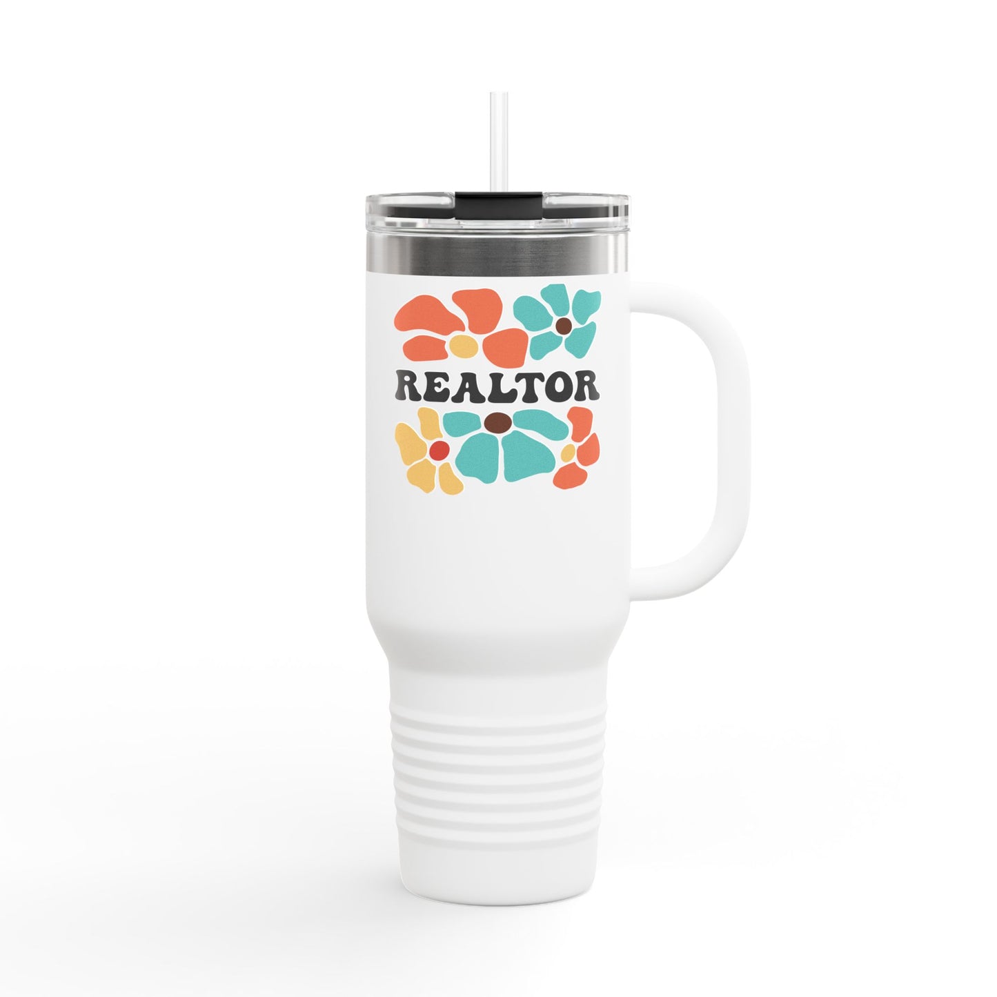 Colorful Floral Realtor 40oz Tumbler – Real Estate with a Pop of Personality 🌼☕💪