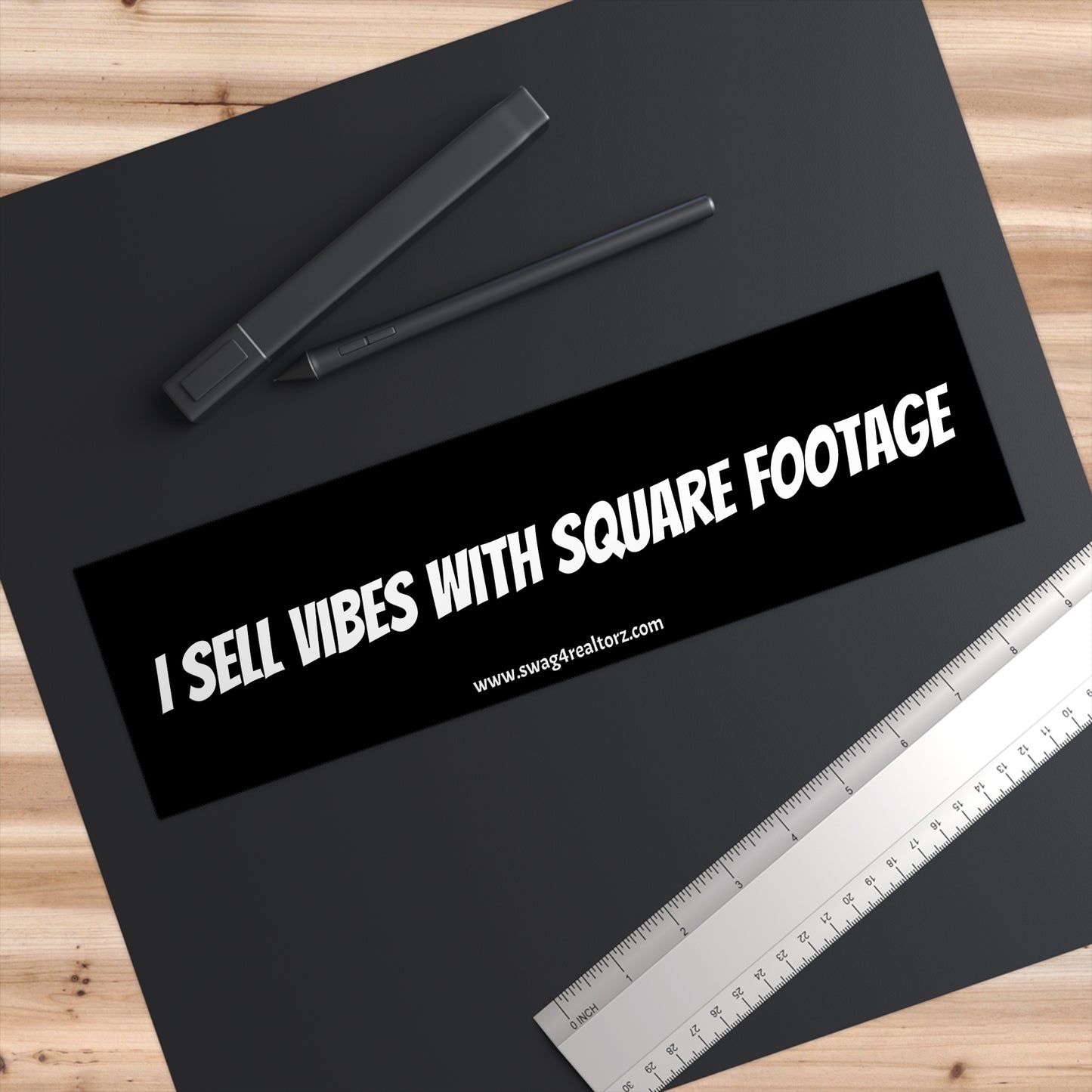 🏡 I Sell Vibes with Square Footage Bumper Sticker – For Agents Who Know It’s Not Just a Home… It’s a Whole Mood 💫📏