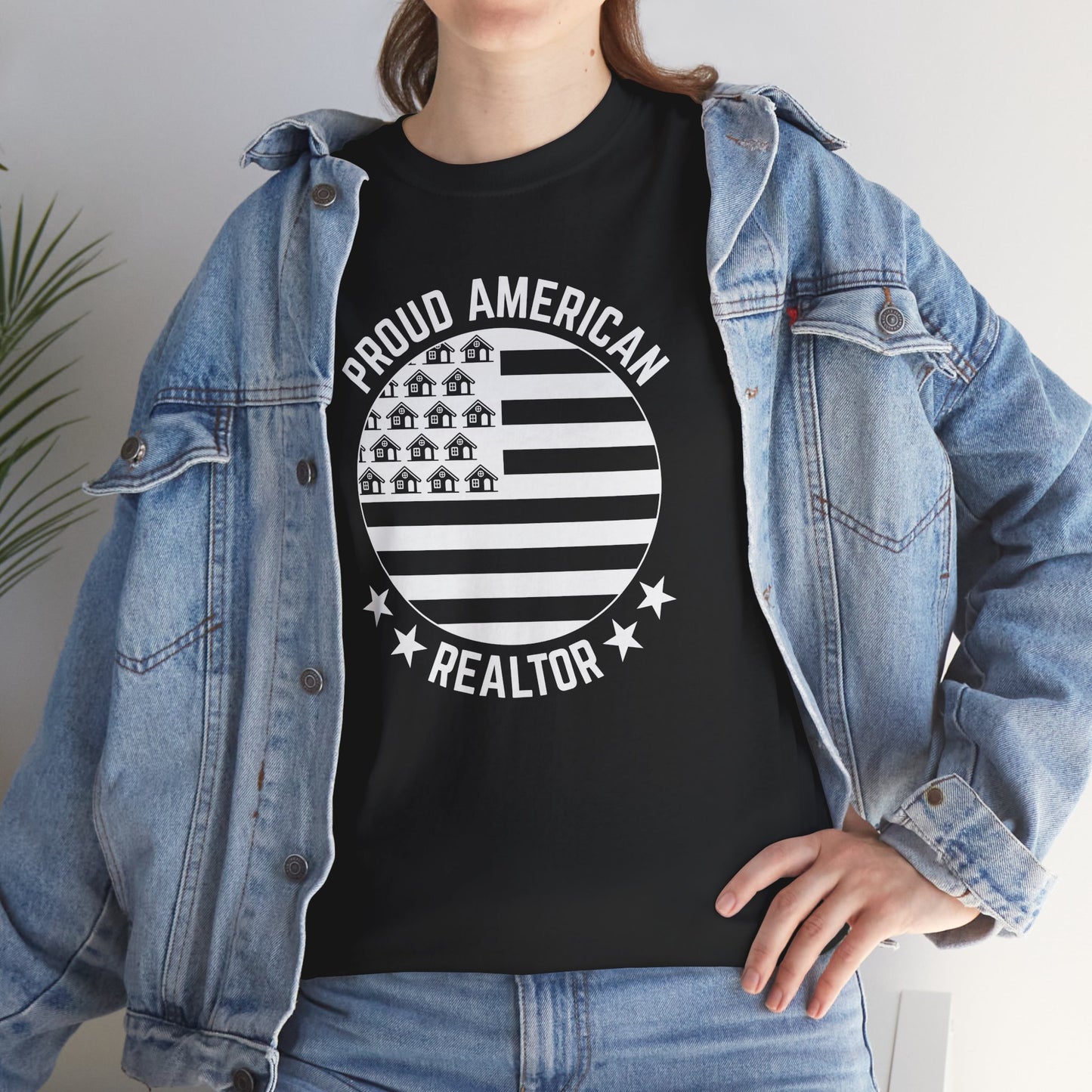 Proud American Realtor Tee – Stars, Stripes & Sold Signs