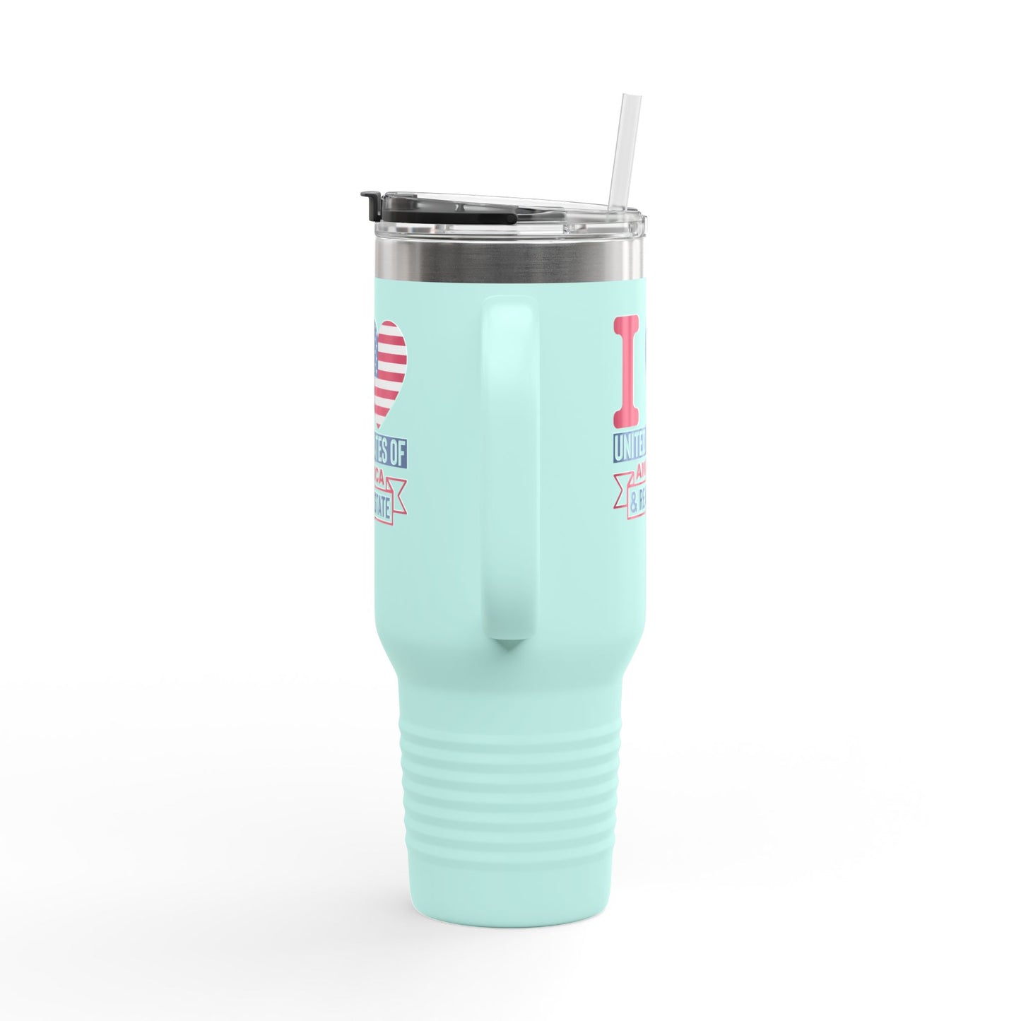 I Love USA & Real Estate Tumbler – 40 oz Stainless Steel Mug with Patriotic Design