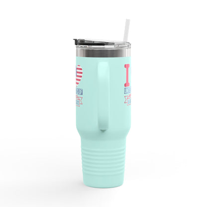 I Love USA & Real Estate Tumbler – 40 oz Stainless Steel Mug with Patriotic Design