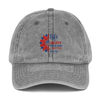 Life Liberty Real Estate Hat – Patriotic Realtor Sunflower Cap