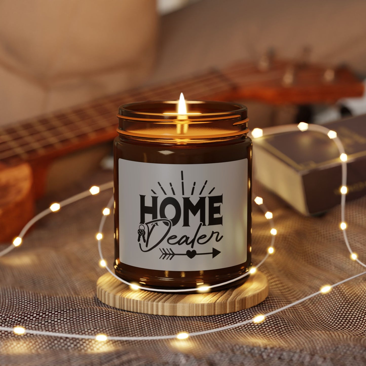 Home Dealer Realtor Scented Soy Candle (Multi-Size, Amber Jar)