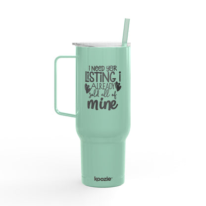 I Need Your Listing Tumbler – 40 oz White Stainless Steel Mug for Realtors Who Sell Fast