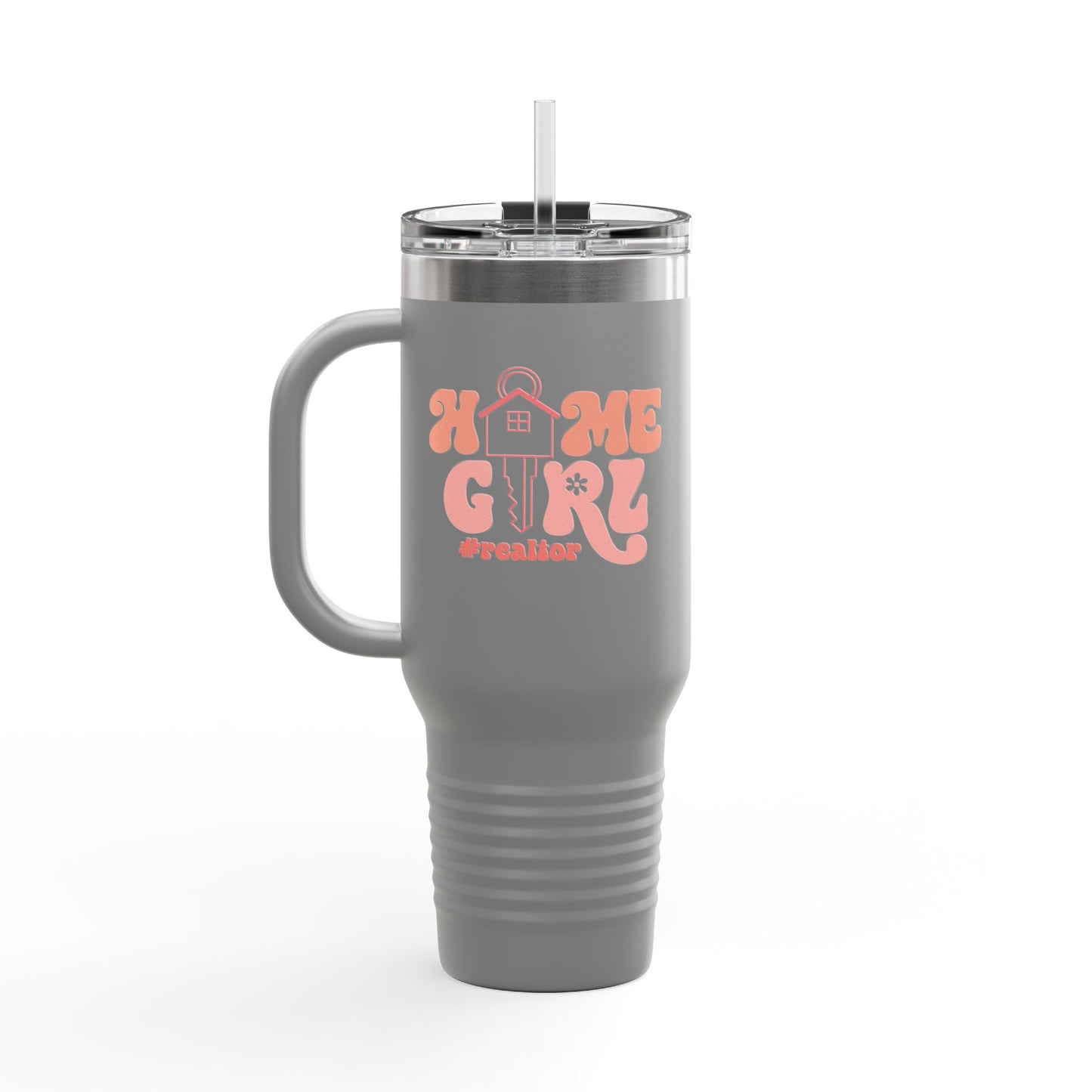 Home Girl #Realtor Tumbler – 40 oz Stainless Steel Mug with Key & Retro Font