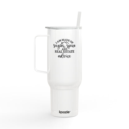 Sugar, Spice & Real Estate Advice Tumbler – 40 oz Stainless Steel Mug for Realtors