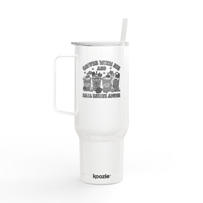 Coffee, Ice & Real Estate Advice Tumbler – 40 oz Stainless Steel Mug for Realtors (Lifestyle Image)